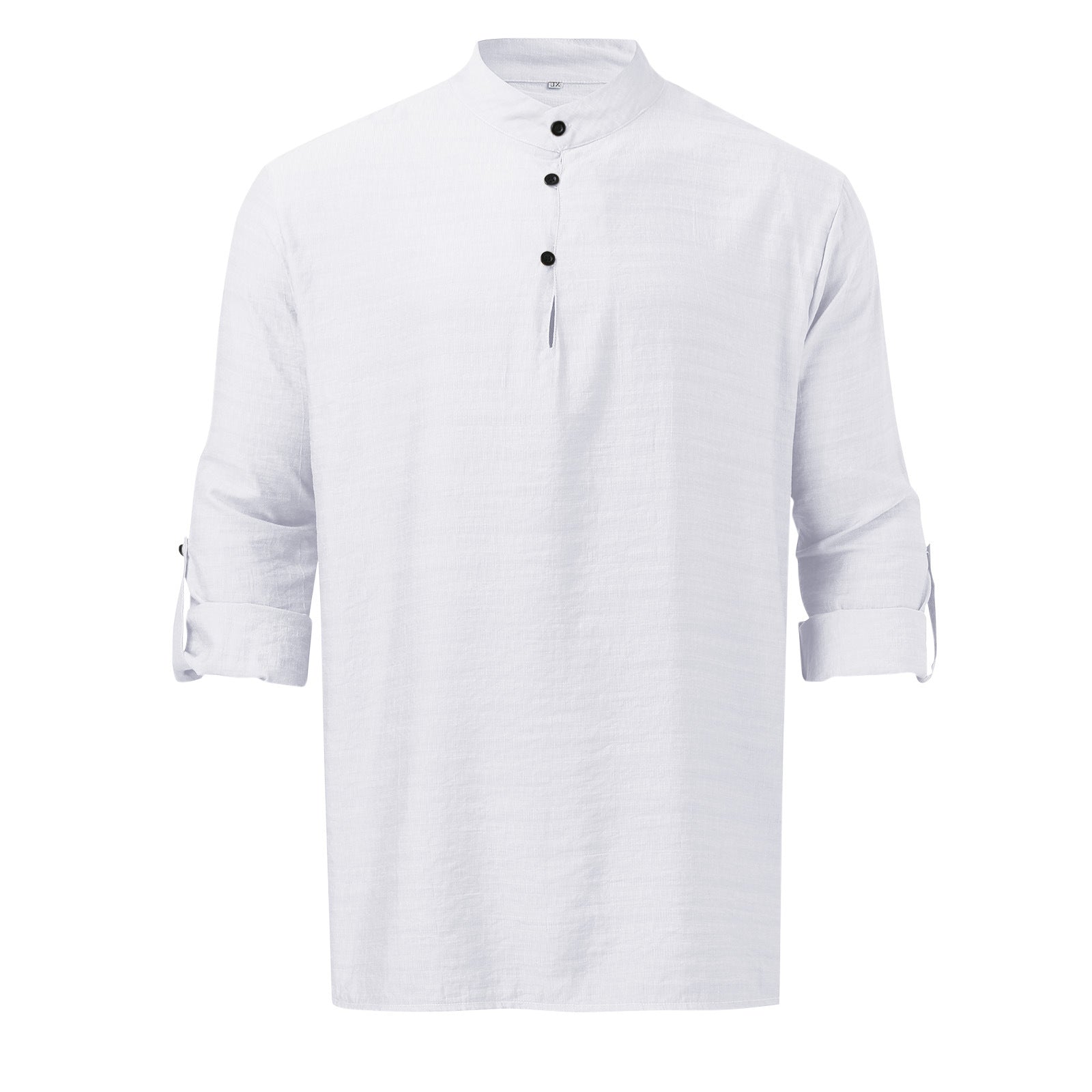 Men's Full Size Half Button Long Sleeve Shirt Plus Size - Damned Threads